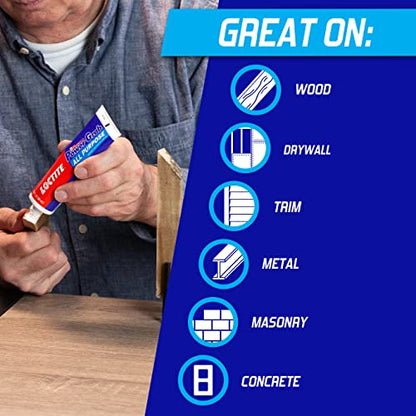 Loctite Power Grab All Purpose Construction Adhesive, 3 fl oz, 1 Pack - size: 1 Pack, style: 3 fl oz