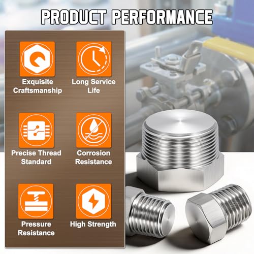 2 Pack SUS304 11/2" NPT Male Outer Threaded Pipe End Cap - size: 11/2" NPT Male