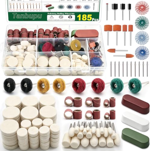 185PCS Dremel Polishing Kit-Buffing & Rotary Tool Accessories Metal - size: 10 Styles-185pcs