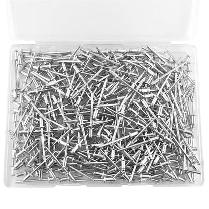 ALLCLEAN 300 Pcs 1/8" x 1/4" Aluminum Blind Rivets,3.2 x 6mm Pop Rivets,Aluminum Grip and Steel Mandrel - color: Aluminum, size: 1/8"x1/4"