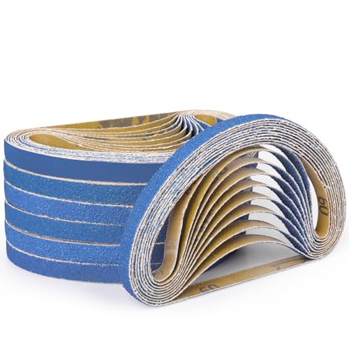 10-Piece Premium 1 x 30 Inch Zirconia Sanding Belts 40-400 Grit - color: Mix Grit, size: 1x30 Inch