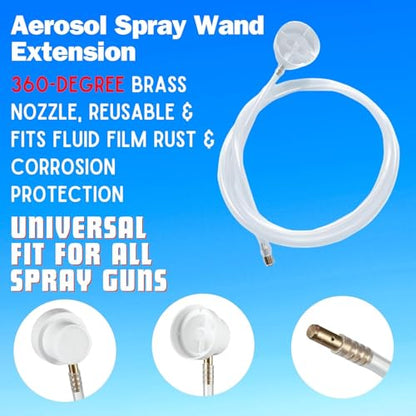 Fluid Film 11.75 oz Corrosion & Rust Protection Spray 3 Pack, Spray Can Extension Wand, Can-Gun1 Premium Can Tool Aerosol Spray