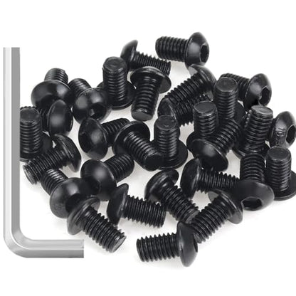 35 Pieces M6 x 10mm Button Head Socket Cap Screws, Thread Pitch 1.0mm, Sutemribor M6 Black Screws, 10.9 Grade Alloy Steel, Black Oxide Finish, Fully Threaded - size: M6 x 10mm, style: Button Head