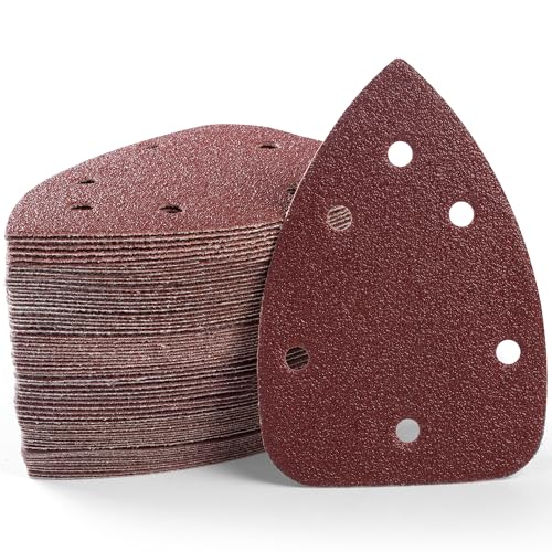 S SATC 60 PCS Mouse Sander Sandpaper 6 Holes Detail Sander Sandpaper Palm Sander Paper Hook and Loop Mouse Sanding Pads Assorted 60/80/100/120/180/240 Grit - style: 60PCS 6 Hole 60/80/100/120/180/240 Grit
