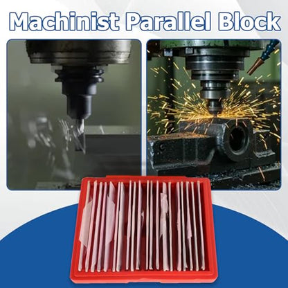 WFLNHB Parallel Blocks 20 Pairs 1/32 Inch Steel Parallel Block Set 0.0001 Inch Hardened Accuracy Machinist Tools in Case