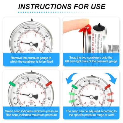 MEANLIN MEASURE -30inHG~60Psi Vacuum Pressure Gauge 316 Stainless Steel Joint 1/4"NPT 2.5"FACE DIAL, Liquid Filled Pressure Gauge WOG Water Oil Air Back Mount with Stainless Steel Hex Bushing, Snaps - size: -30inHG-60Psi, style: Back Mount