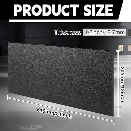 Sasylvia 1/2" X 12" X 24" Black HDPE Sheet,Textured Front & Smooth Back - color: Black, size: 1/2" x 12" x 24"