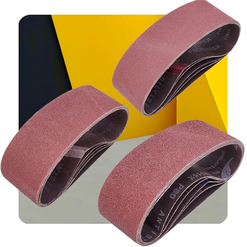 Tonmp 15 PCS 3" x 24" Premium Sanding Belts - 5 Each of 40 80 120 Grit Aluminum Oxide Sanding Belts For Belt sander (3x24 inch) - size: 3x24 inch