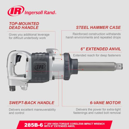 Ingersoll Rand 285B-6 1" Drive Cordless Pneumatic Impact Wrench - style: 1 Inch Drive - 6 Inch Anvil