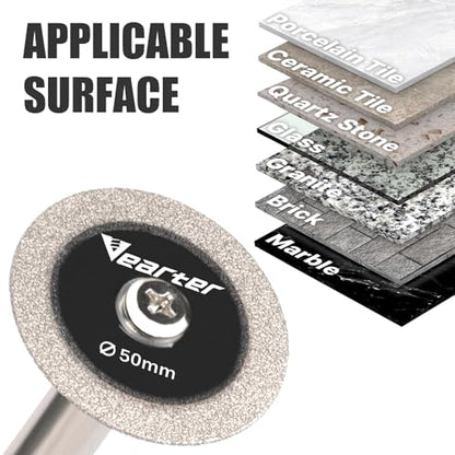 1.97'' Diamond Glass Cutting Disc 5PCS with 1/4" Hex Mandrel