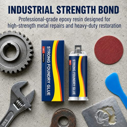 Strong Foundry Glue for Metal | Casting Repair Glue for Cracks, Holes, Defects & Daily Metal Repairs | High Temperature Resistant Liquid Welding Filler, 2PCS 85ml
