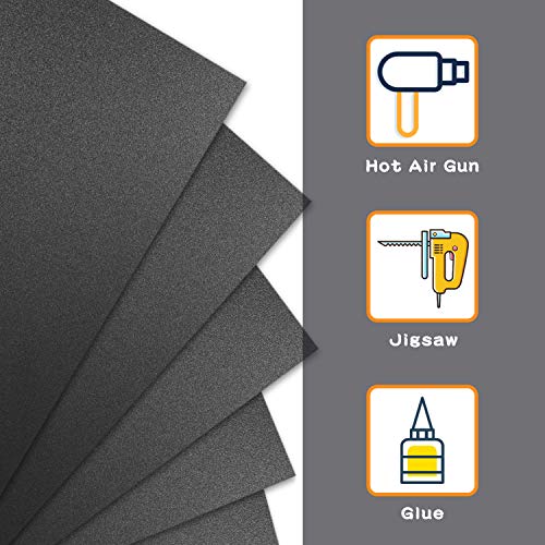 Zuvas Black ABS Plastic Sheet 12" x 16" x 2mm 6 Pack, DIY Materials - color: black, size: 12" * 16" * 2mm