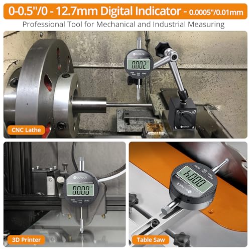 Neoteck 0-12.7mm/0.5" Digital Dial Indicator 0.01mm/0.0005" with Resolution - color: Black, size: 0-0.5''/0.0005''