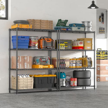 4-Tier Adjustable Storage Shelves 600LBS Heavy Duty Wire Shelving - color: Black, size: 36" W x 14" D x 54" H-4 Tier
