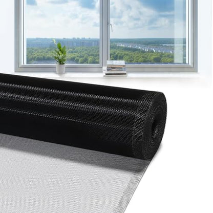 3x25' Aluminum Window Screen mesh, Replacement Mosquito Net Roll, Black - color: Black, size: 3'x25'