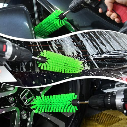 1 Pack Drill Brush for Car Wheel and Bottle(Green) - color: 1 Pack Green