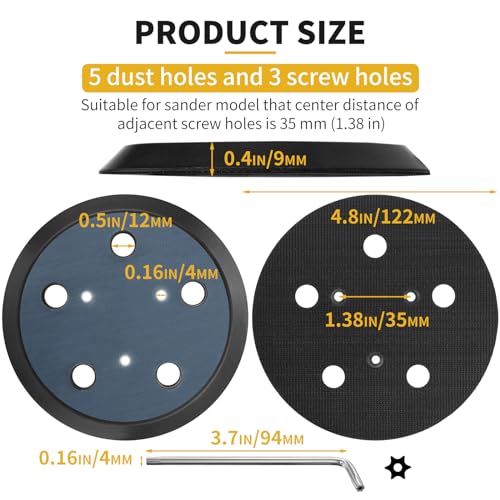 Orbital Sander Pad Replacement for Porter Cable 333, 2 Pack