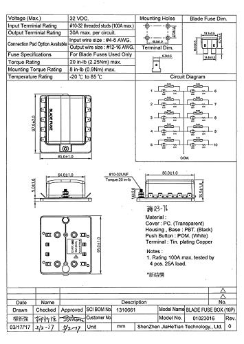 10 Way DC 12~32V Blade Fuse Box Holder Fuse Block - size: 10 way