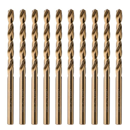 10 Pcs High Speed Steel 3/16 Inch Cobalt Drill Bit Set 4.8mm(3/16") Jobber Length Twist M35 Metal Drill Bit for Stainless Steel and Hard Metal Drill Bit Set - size: 3/16 In. (Pack of 10)