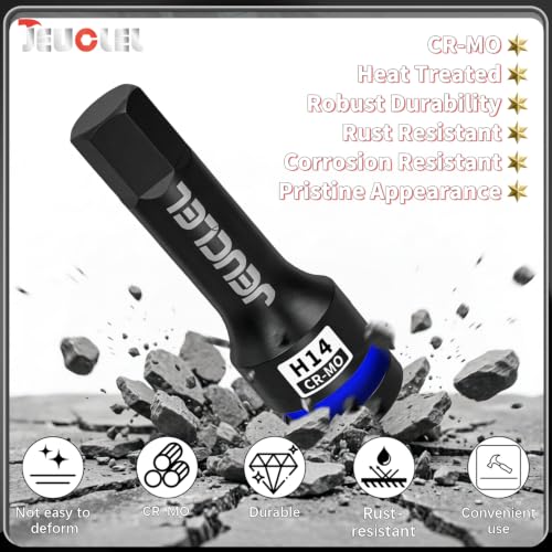 14mm Hex Impact Bit Socket, H14 1/2" Drive Allen Socket, Cr-Mo - size: 1PC | H14 14MM