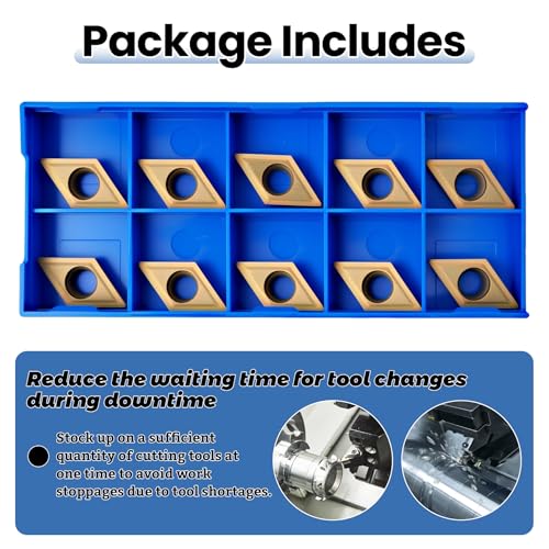 10Pcs DCMT11T304 DCMT32.51 Carbide Turning Inserts - size: DCMT32.51 DCMT11T304