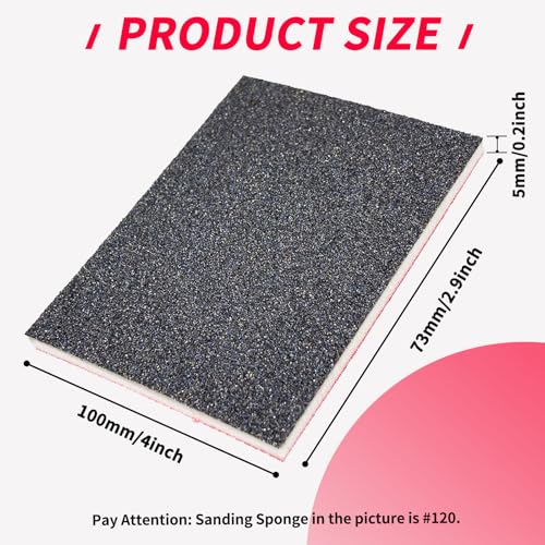 26PCS Hook & Loop Sanding Sponge, Washable and Reusable Sanding Blocks - size: 180 Grit