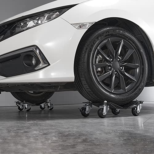 VEVOR Car Wheel Dolly, 6000 lbs/2722 kg Car Moving Cart with Brakes, Set of 4 Piece, Heavy-Duty Vehicle Dolly, Moving Cars, Trucks, Trailers, Motorcycles, and Boats - size: 4 Pack, style: 6000 LBS，4 Pack