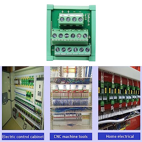 2 in 6 Out 25A DIN Rail Terminal Blocks Distribution Breakout - style: 2 IN 6 OUT