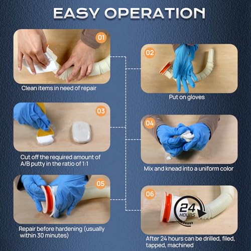 Boncart High Strength AB Epoxy Putty, 200g Steel Reinforced Repair Filler - color: 200g, White