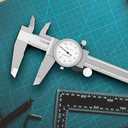 HDLNKAK Dial Caliper Shockproof with Watch 0-9" Range - color: Silver