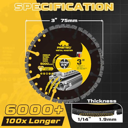 3 Inch Diamond Cutting Wheel, Metal Cut Off Wheels for Die Grinder, 3PCS - size: 3 INCH
