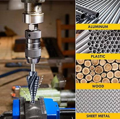 3/16"-7/8" Double Sprial Flute M35 Cobalt Step Drill Bit - size: 3/16"-7/8"(2 Flute)