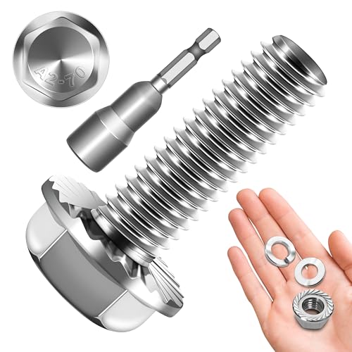 M10 x 30mm (10 Sets) M10x1.5 Bolt Flanged Hex Head Nuts and Bolts, M10 Flange Hexagon Screws with Nuts and Washers, 304 Stainless Steel 18-8 Metric Bolt Assortment, DIN 6921, by Mywish - color: Silver-M10, size: 30mm