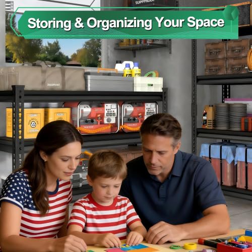 Storage Garage Shelving Units: 48" W x 16" D x 39" H Black