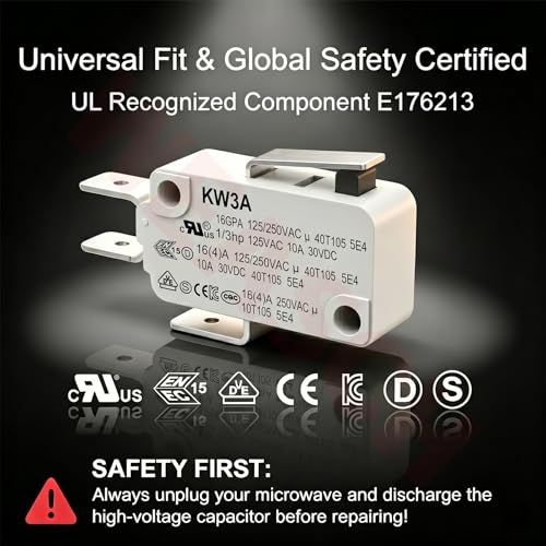6 Pack Short Hinge Lever Micro Switch, 16A 125/250V SPDT - size: V-151-1C25