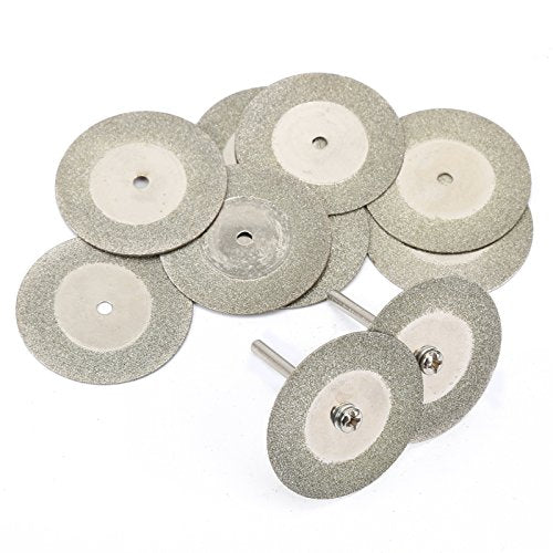 dophee 10pcs Diamond Cutting Off Discs Wheel with 2 Mandrel Arbor, 35mm - size: 35mm