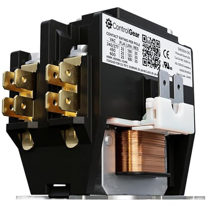 2-Pole Definite Purpose Contactor, 40A, 120V Coil, UL Recognized, A2L Cert. - size: 2P 40A 120V coil