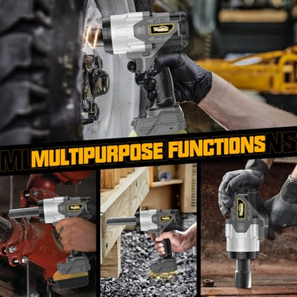 Cordless 1/2" Impact Wrench Compatibe with Dewalt 20V Battery, 1250Ft-lbs(1700N.M) High Torque Impact Gun Heavy Duty, Brushless Electric Power Impact Driver with 4 Sockets&4 Speeds&LED Work Light - size: 1/2" 1700NM Compatibe with Dewalt