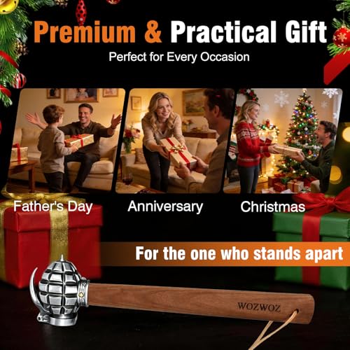 Fist Hammer Tool 1.43 Lbs Stainless Steel & Iron with Solid Wooden Handle - style: Ball peen