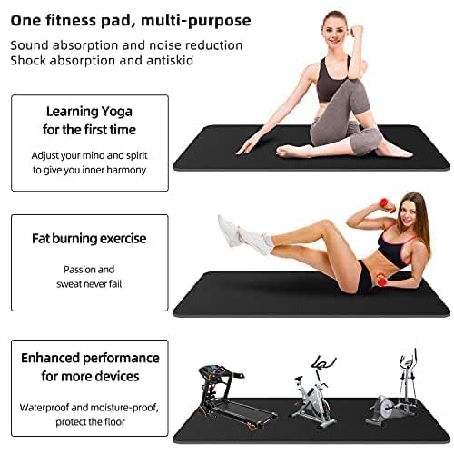 Bike Mat,Treadmill Mat,Compatible for Elliptical,Exercise Bikes, Stationary Cycles,Spin Bike,Under Exercise Bike Trainer Pad for Indoor Stationary Gym Fitness Equipment Hardwood Floor Protector - size: 47.3" x 23.6"