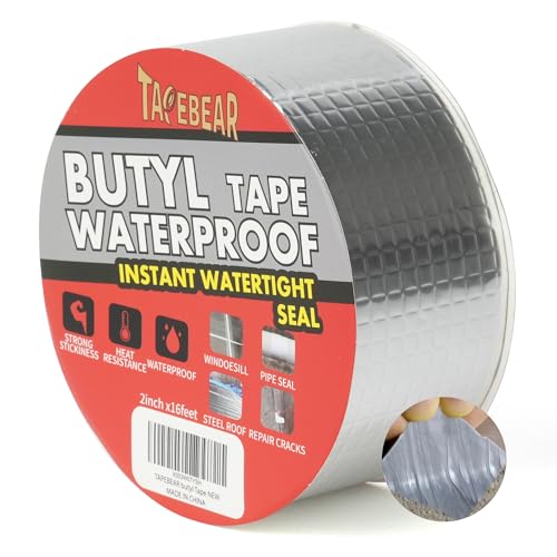 TAPEBEAR Butyl Tape Waterproof Sealing Tape 2inch x16feet Roof Leak Patch - size: 2inch x16.4feet