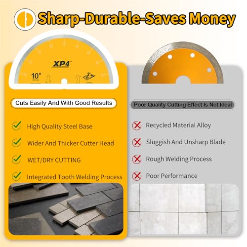 10in Diamond Saw Blade for Tile, Replace for Dewalt DW4764 Diamond Blade - style: 10IN,Diamond Saw Blade