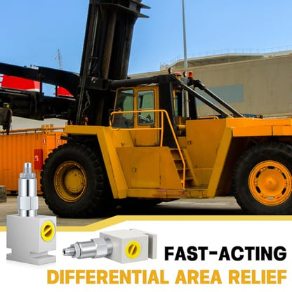Adjustable Aluminum Pressure Relief Valve, 20 Gpm; 3000 Psi; #8 Sae (3/4-16 Orb), Hydraulic Pressure Control Valve for Systems and Pumps