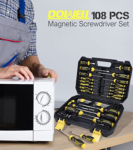 DOWELL Magnetic Screwdriver Set Slotted/Phillips/Torx 108-Piece