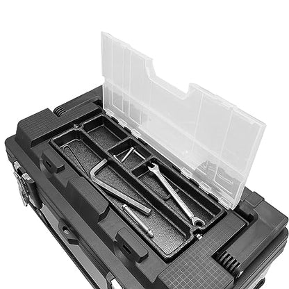 TCE TAM5519U Torin Portable Tool/Garage Storage Box: Ergonomically Designed for Garage, Home, Office, Warehouse, Gym, School - Black