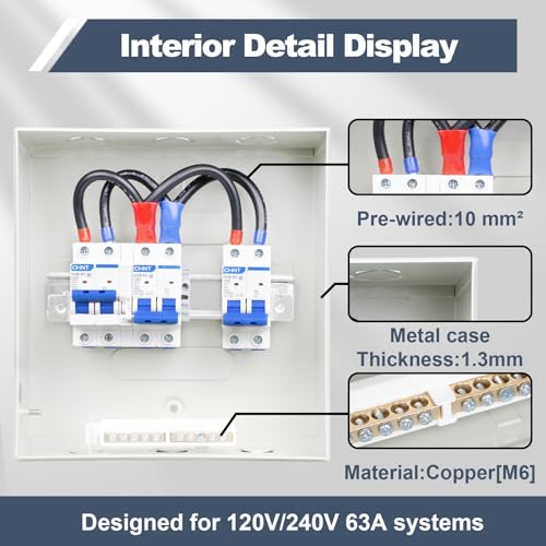 63 Amp Generator Transfer Switch, 120/240V Prewired Manual Transfer Switch
