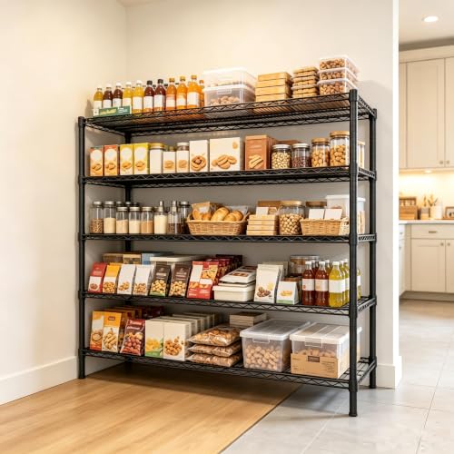 Garvee 5-Tier 3250LBS Metal Shelving Unit, 55" W Adjustable Storage Shelves - size: 55.1"Wx17.7"Dx71"H(5-Tier)