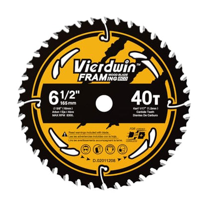 6-1/2" 40T Carbide Saw Blade 5/8" Arbor for Wood Plywood OSB & MDF - size: 6-1/2'' 40T 1PC