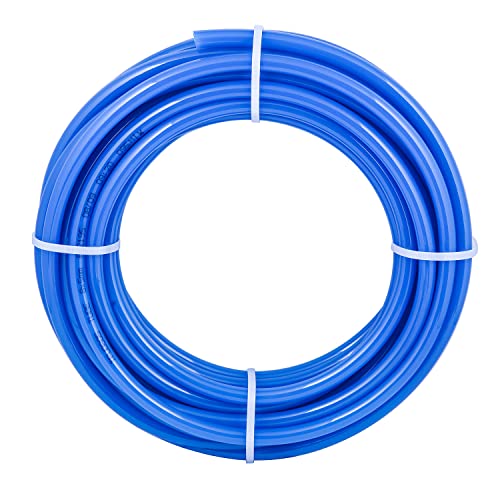 1/2" OD PU Tubing, 32.8 Feet Length Pneumatic Hose for Air Compressor Fluid Transfer Line (Blue, 32.8FT)