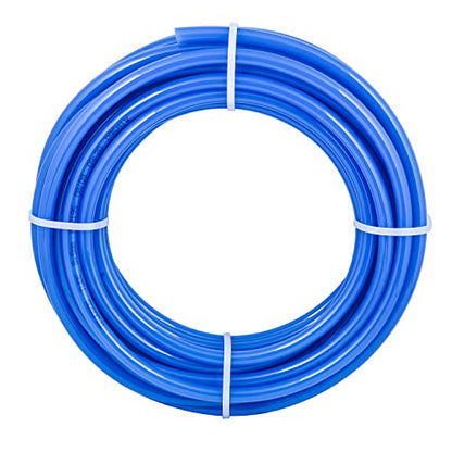 1/2" OD PU Tubing, 32.8 Feet Length Pneumatic Hose for Air Compressor Fluid Transfer Line (Blue, 32.8FT)